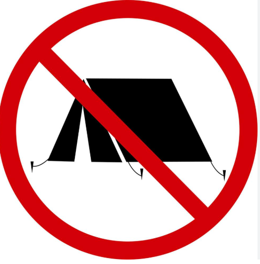no overnight camping symbol